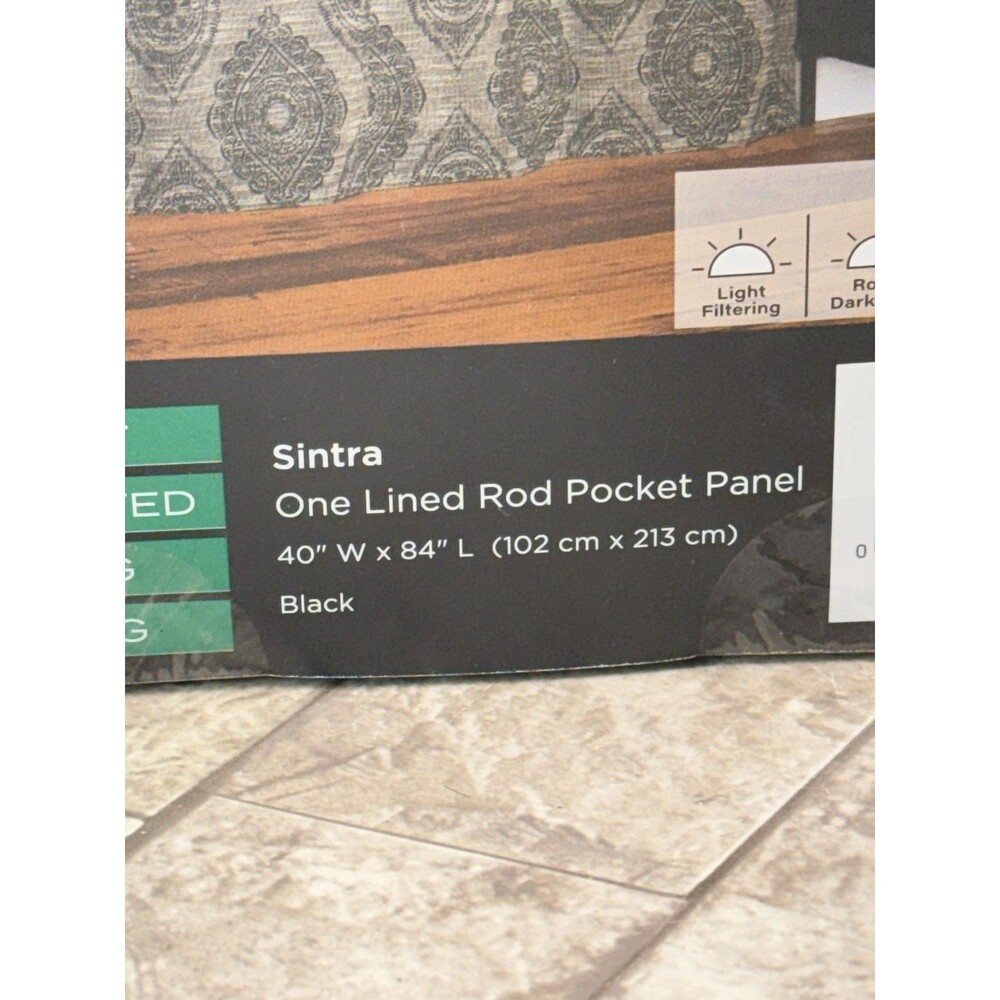 2 PCs Sun Zero Sintra Medallion Black 40"x84" Polyester 100% Blackout New - Picture 11 of 13